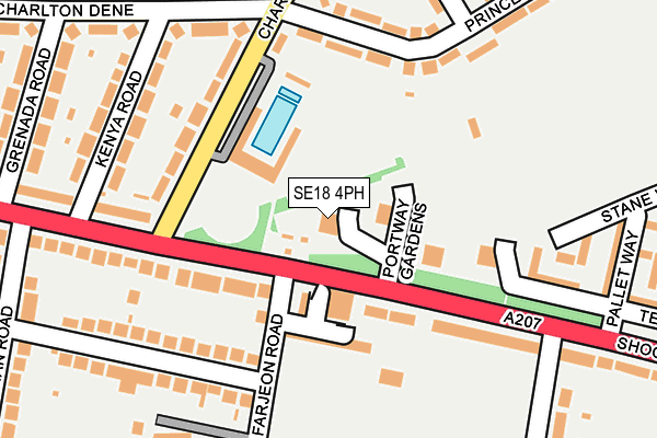 SE18 4PH map - OS OpenMap – Local (Ordnance Survey)