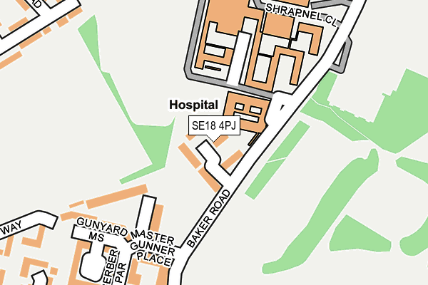 SE18 4PJ map - OS OpenMap – Local (Ordnance Survey)