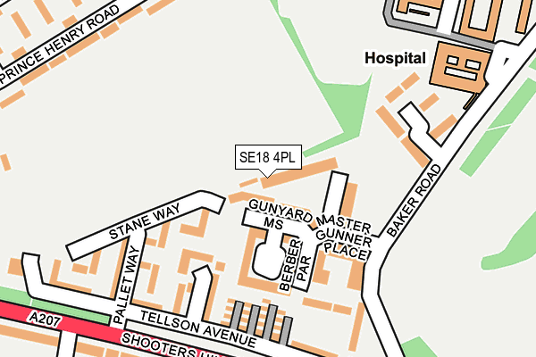 SE18 4PL map - OS OpenMap – Local (Ordnance Survey)