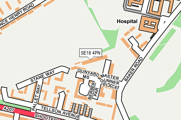 SE18 4PN map - OS OpenMap – Local (Ordnance Survey)