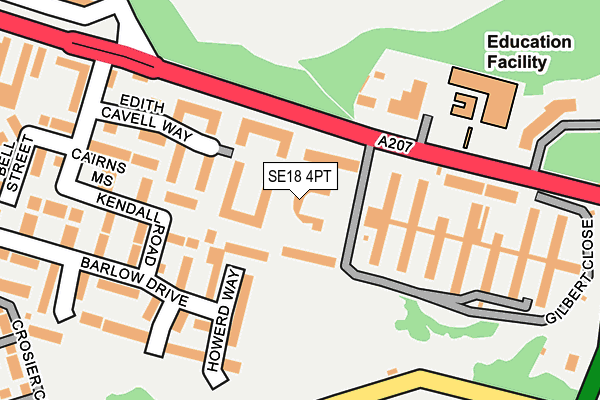 SE18 4PT map - OS OpenMap – Local (Ordnance Survey)
