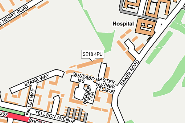 SE18 4PU map - OS OpenMap – Local (Ordnance Survey)