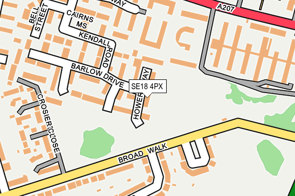 SE18 4PX map - OS OpenMap – Local (Ordnance Survey)