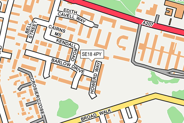 SE18 4PY map - OS OpenMap – Local (Ordnance Survey)