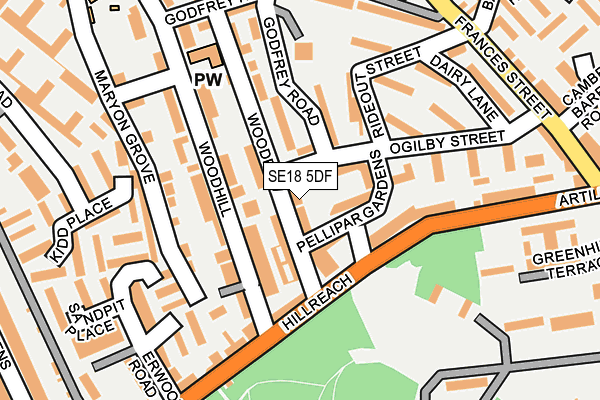 SE18 5DF map - OS OpenMap – Local (Ordnance Survey)