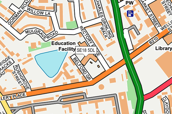 SE18 5DL map - OS OpenMap – Local (Ordnance Survey)