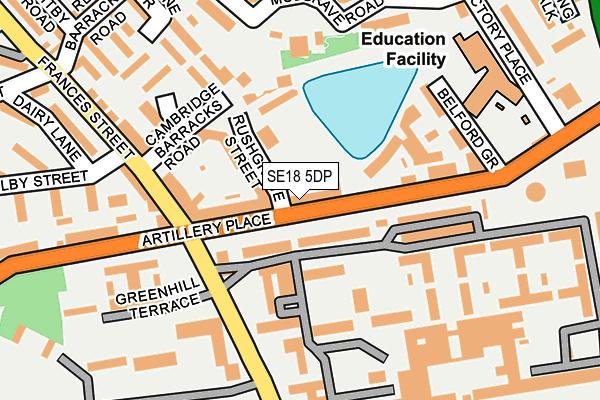 SE18 5DP map - OS OpenMap – Local (Ordnance Survey)