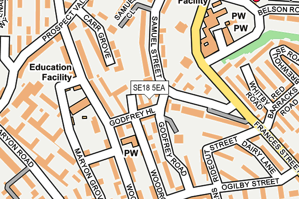 SE18 5EA map - OS OpenMap – Local (Ordnance Survey)