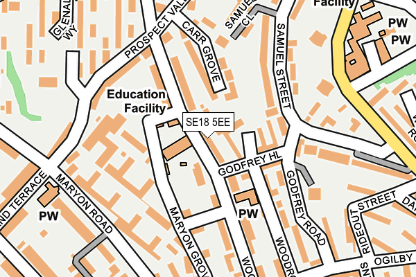 SE18 5EE map - OS OpenMap – Local (Ordnance Survey)