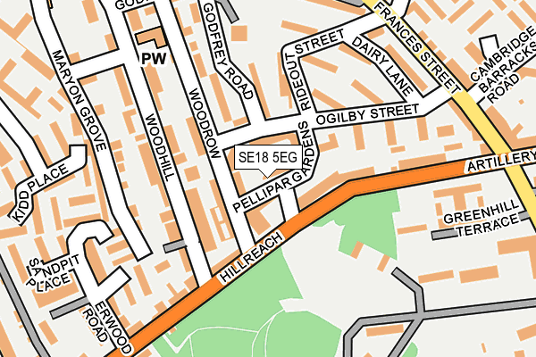 SE18 5EG map - OS OpenMap – Local (Ordnance Survey)