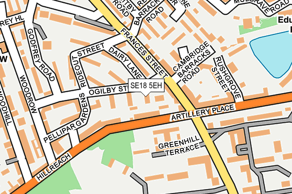 SE18 5EH map - OS OpenMap – Local (Ordnance Survey)