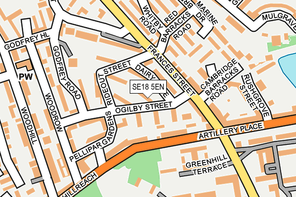 SE18 5EN map - OS OpenMap – Local (Ordnance Survey)