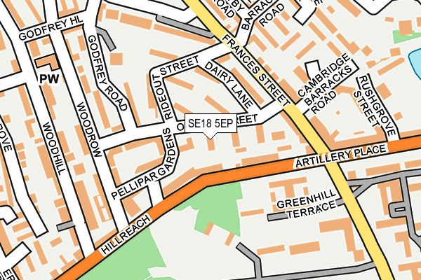 SE18 5EP map - OS OpenMap – Local (Ordnance Survey)