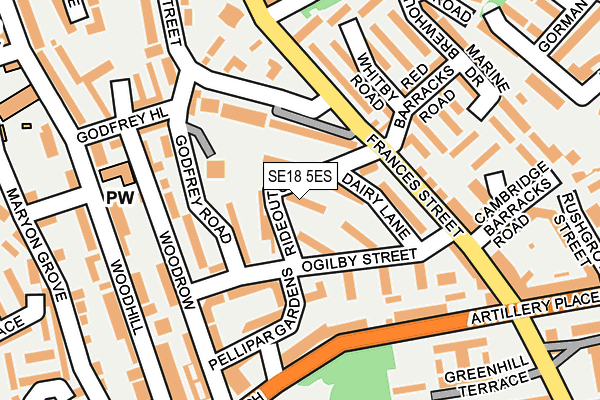 SE18 5ES map - OS OpenMap – Local (Ordnance Survey)