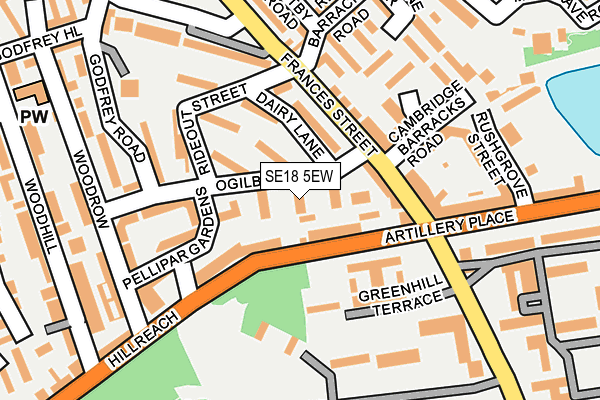 SE18 5EW map - OS OpenMap – Local (Ordnance Survey)