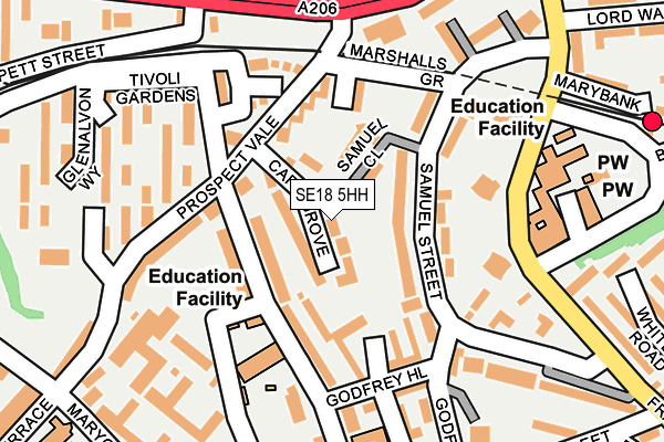 SE18 5HH map - OS OpenMap – Local (Ordnance Survey)