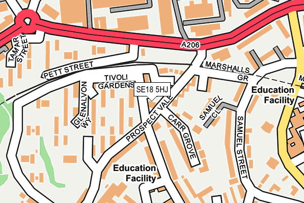 SE18 5HJ map - OS OpenMap – Local (Ordnance Survey)