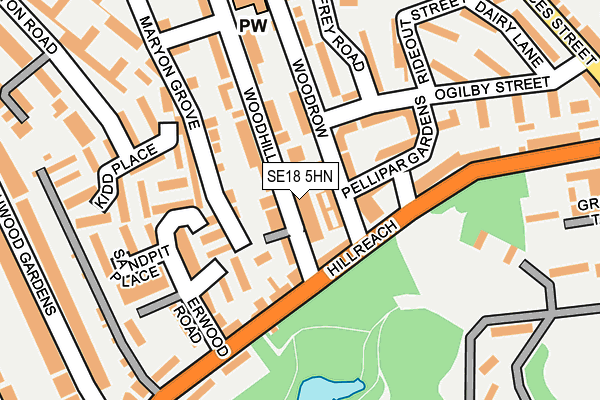 SE18 5HN map - OS OpenMap – Local (Ordnance Survey)