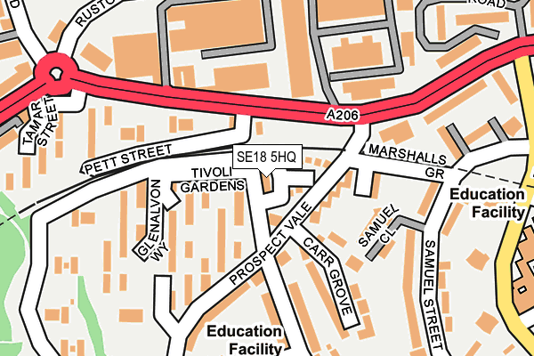 SE18 5HQ map - OS OpenMap – Local (Ordnance Survey)