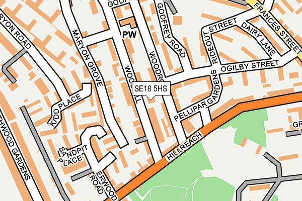 SE18 5HS map - OS OpenMap – Local (Ordnance Survey)