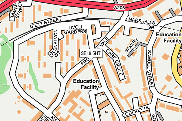 SE18 5HT map - OS OpenMap – Local (Ordnance Survey)