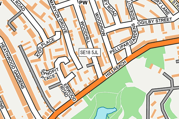 SE18 5JL map - OS OpenMap – Local (Ordnance Survey)