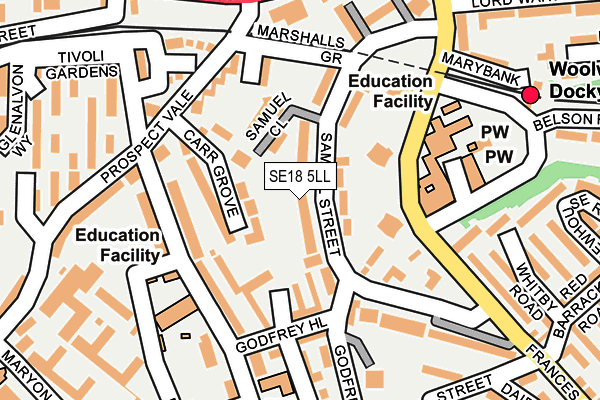 SE18 5LL map - OS OpenMap – Local (Ordnance Survey)