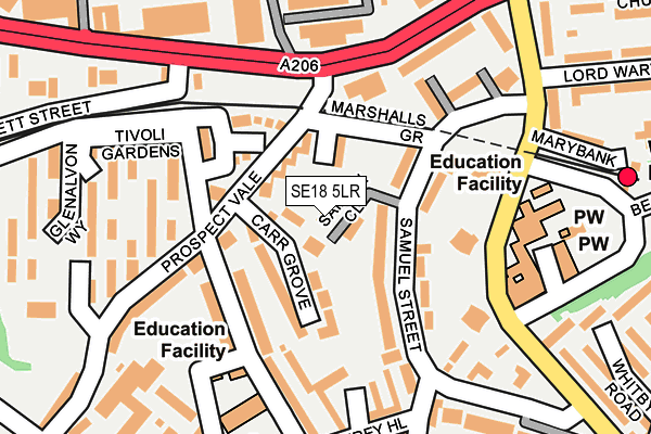 SE18 5LR map - OS OpenMap – Local (Ordnance Survey)