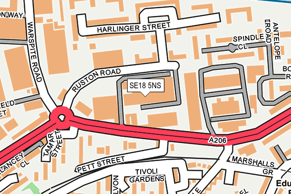 SE18 5NS map - OS OpenMap – Local (Ordnance Survey)