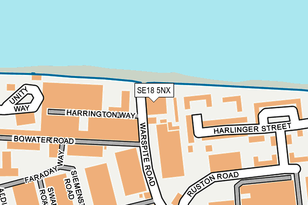 SE18 5NX map - OS OpenMap – Local (Ordnance Survey)