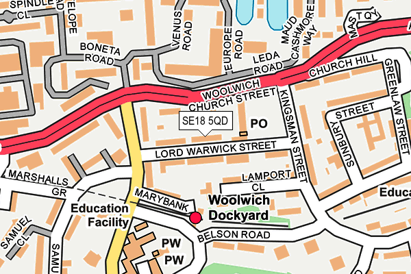 SE18 5QD map - OS OpenMap – Local (Ordnance Survey)