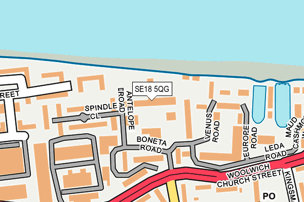 SE18 5QG map - OS OpenMap – Local (Ordnance Survey)