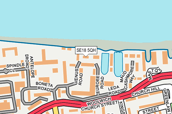 SE18 5QH map - OS OpenMap – Local (Ordnance Survey)