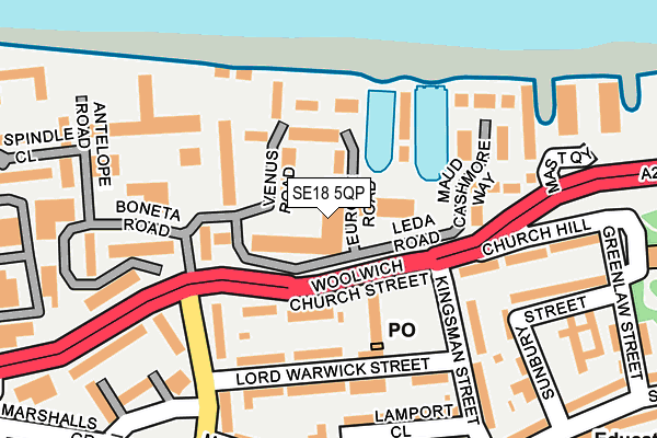 SE18 5QP map - OS OpenMap – Local (Ordnance Survey)