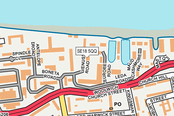 SE18 5QQ map - OS OpenMap – Local (Ordnance Survey)