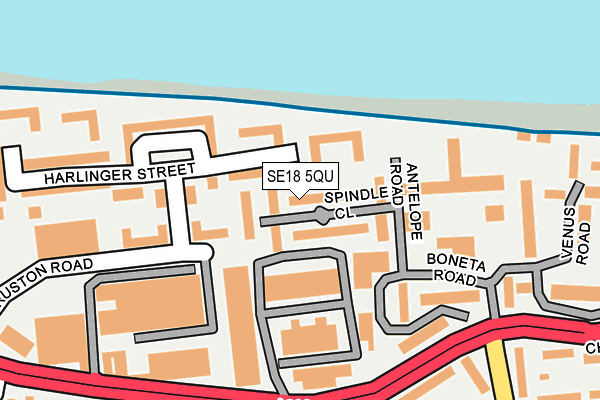 SE18 5QU map - OS OpenMap – Local (Ordnance Survey)