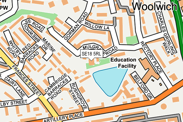 SE18 5RL map - OS OpenMap – Local (Ordnance Survey)