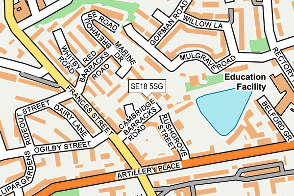 SE18 5SG map - OS OpenMap – Local (Ordnance Survey)