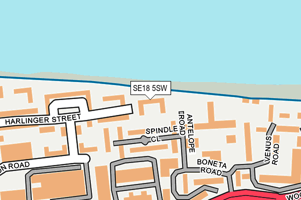 SE18 5SW map - OS OpenMap – Local (Ordnance Survey)