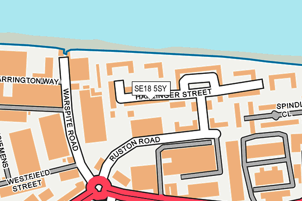 SE18 5SY map - OS OpenMap – Local (Ordnance Survey)