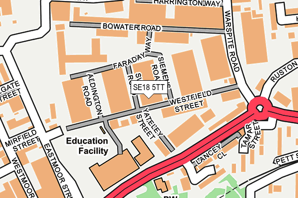 SE18 5TT map - OS OpenMap – Local (Ordnance Survey)