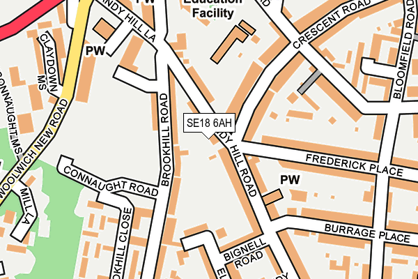 SE18 6AH map - OS OpenMap – Local (Ordnance Survey)