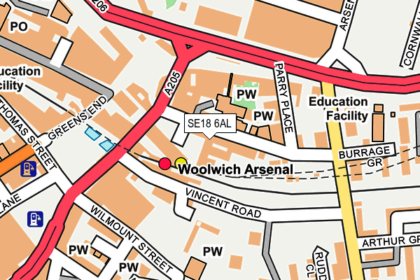 SE18 6AL map - OS OpenMap – Local (Ordnance Survey)