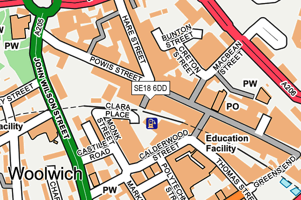 SE18 6DD map - OS OpenMap – Local (Ordnance Survey)