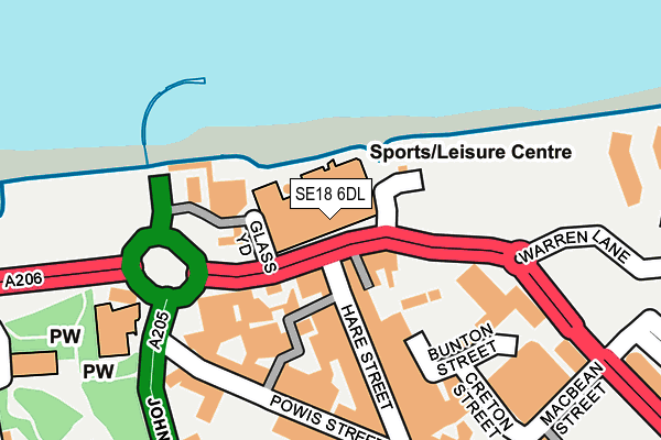 SE18 6DL map - OS OpenMap – Local (Ordnance Survey)