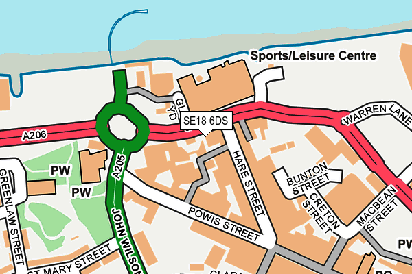 SE18 6DS map - OS OpenMap – Local (Ordnance Survey)