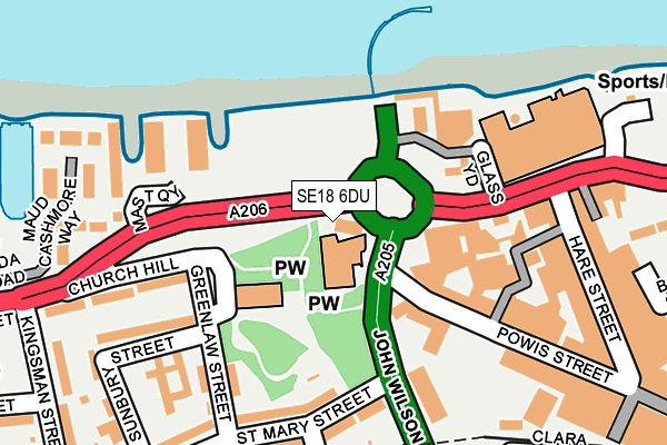 SE18 6DU map - OS OpenMap – Local (Ordnance Survey)
