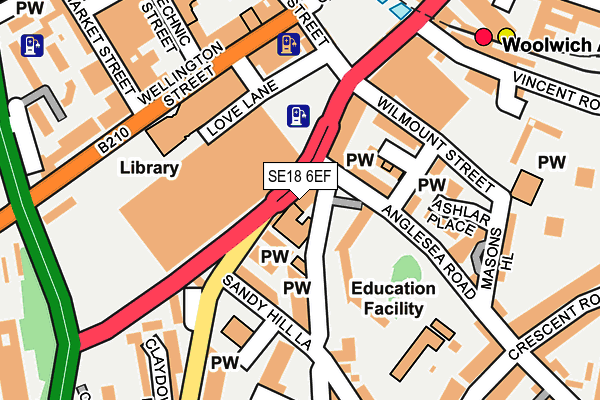 SE18 6EF map - OS OpenMap – Local (Ordnance Survey)