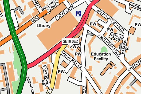 SE18 6EZ map - OS OpenMap – Local (Ordnance Survey)