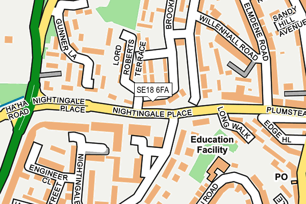 SE18 6FA map - OS OpenMap – Local (Ordnance Survey)